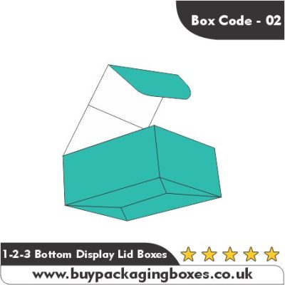 Custom 1 2 3 Bottom Display Lid | Buy Packaging Boxes