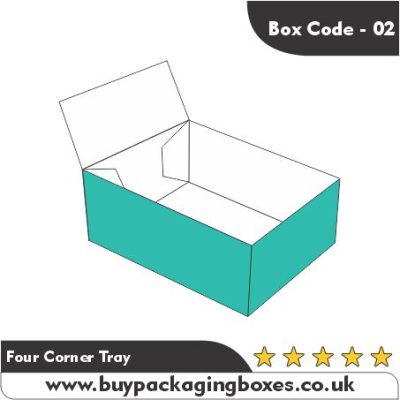 Custom Four Corner Tray | Buy Packaging Boxes