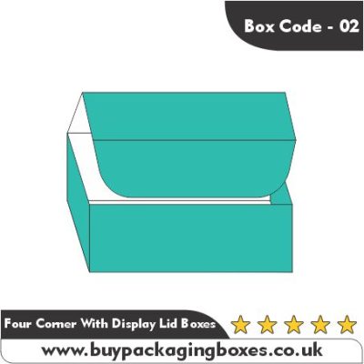 Custom Four Corner With Display Lid | Buy Packaging Boxes