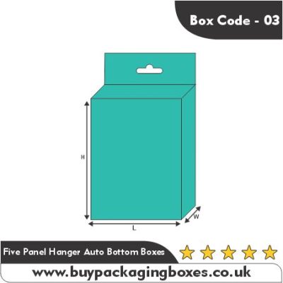 Five Panel Hanger Auto Bottom packaging Boxes