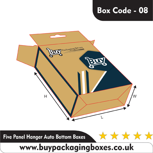 Five Panel Hanger Packaging Boxes
