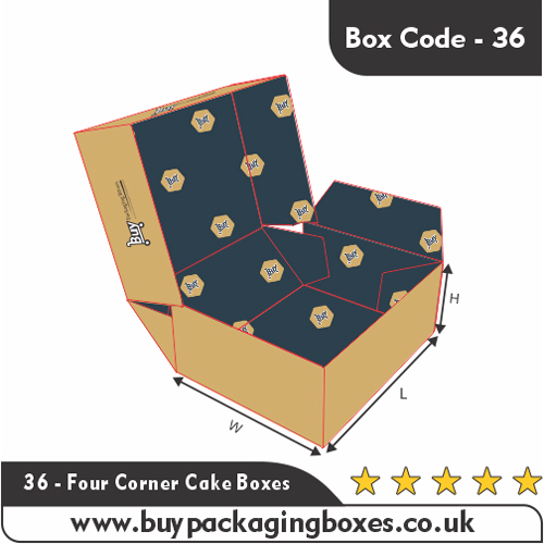 Four Corner Cake Packaging Boxes
