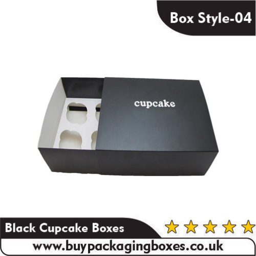Custom Black Cupcake Boxes
