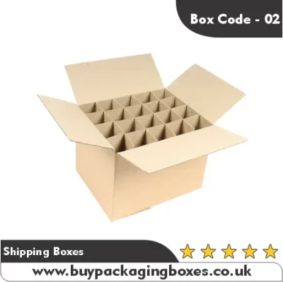 Custom corrugated shipping box with internal dividers for safe packaging of fragile items