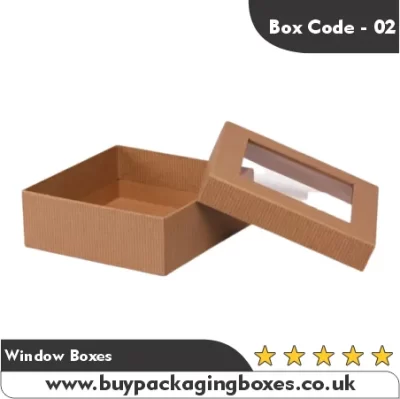 Brown kraft window box with a detachable transparent lid