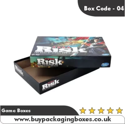 Large rectangular Risk board game packaging box with lid