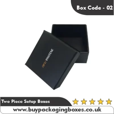 Luxury black two piece setup box with Pantene logo, designed for premium retail and gift packaging