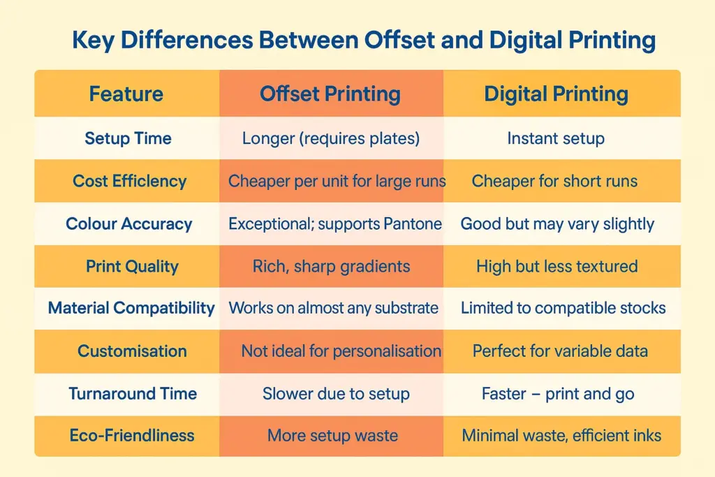 Key Differences Between Offset and Digital Printing