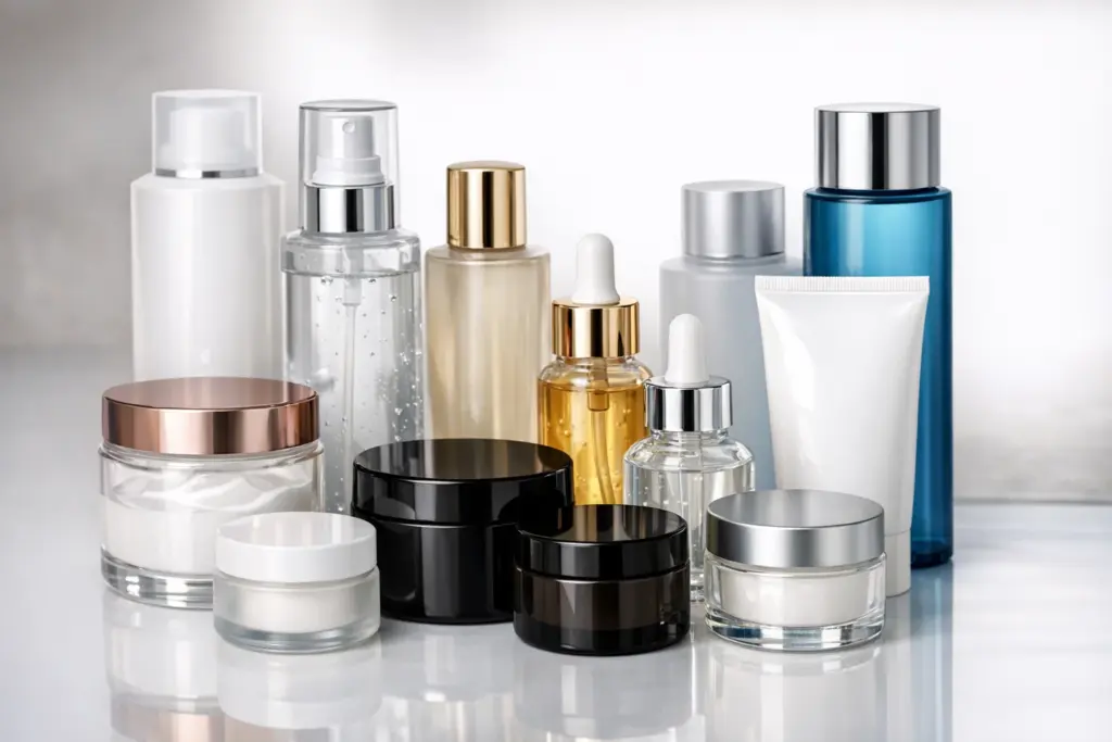 Plastic and glass in Cosmetic Packaging